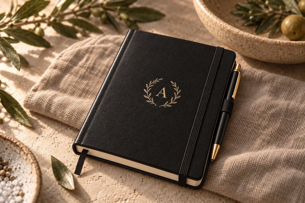 Engraved leatherette journal