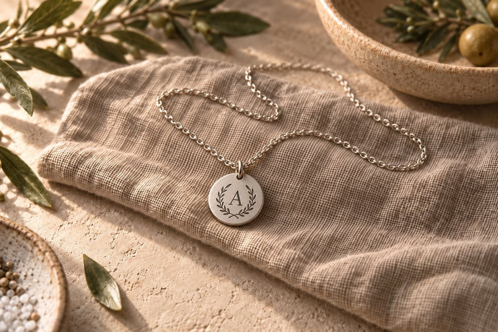 Engraved pendant necklace