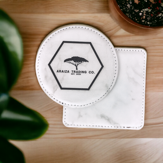 Leatherette Coasters with Logo